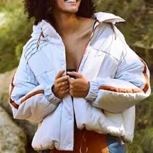 Free People Rudy Recycled Packable Light Blue Puffer Jacket